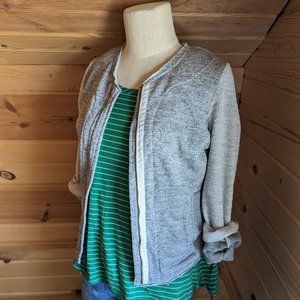 Anthropologie Dolan Grey Textured Zip-Up Sweatshirt Jacket